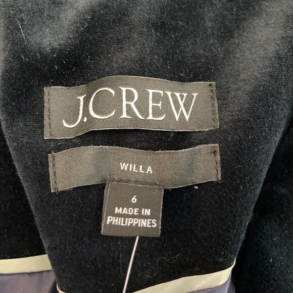 J. Crew Jacket Women 6 Black Stretch Velvet Willa Career Corp Minimalist Classic - Picture 7 of 11